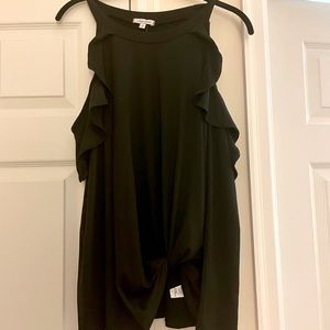NWT Anthropologie Cold Shoulder Black Top